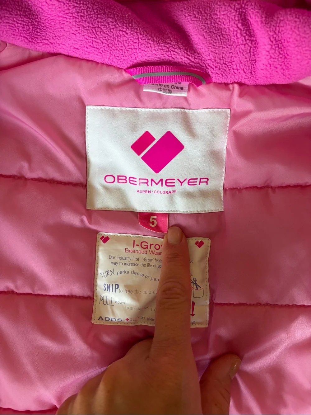 Obermeyer Livia Pink & White Floral Snowflake Winter Ski Jacket